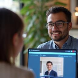 Client talking to expert over video call